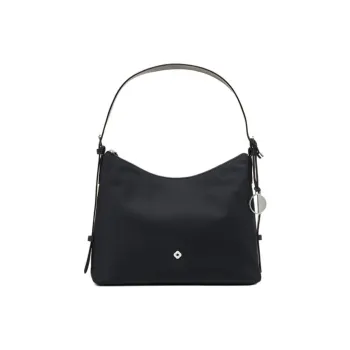 SAMSONITE LIBRA 2.0 Fabric, Synthetic Leather Hobo Bag Shoulder Bag Women's Black