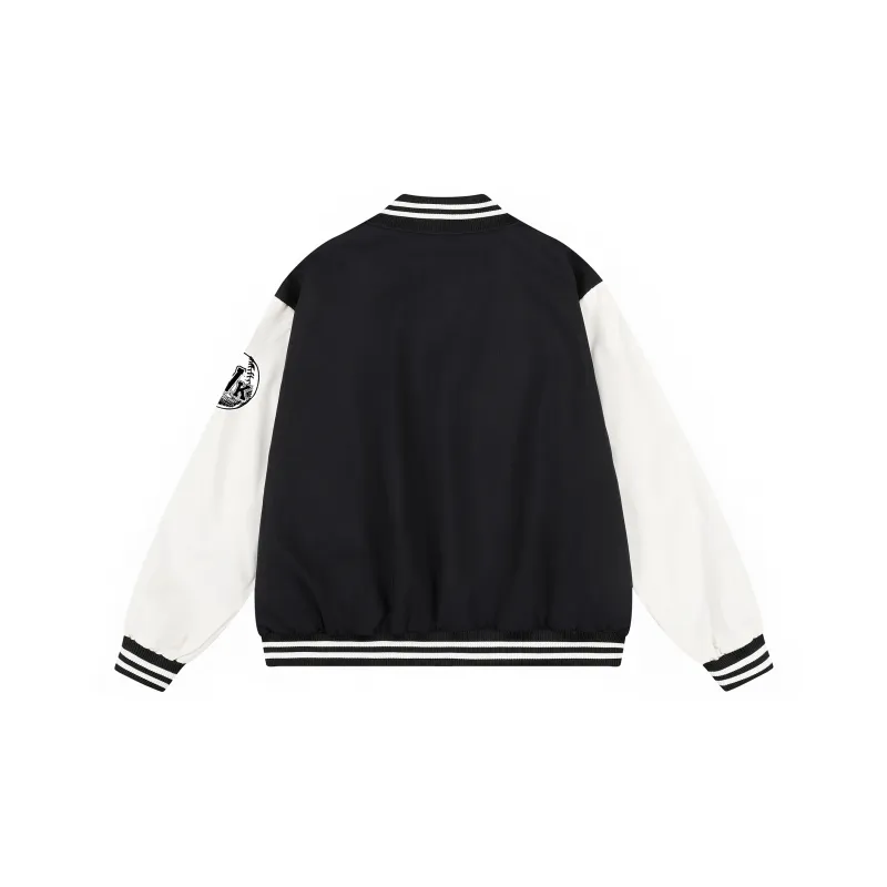 WOKXSS Baseball Jacket Unisex Black-1