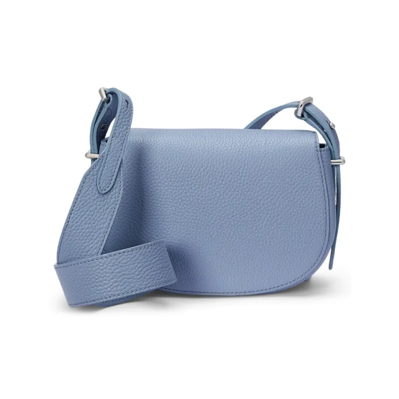 Polo Ralph Lauren Polo ID Cow Leather Saddle Bags Shoulder Bags Mini Women's Off-White Denim Blue-2