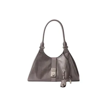 PRADA Calfskin Handbag Medium Size Women's Tin Color
