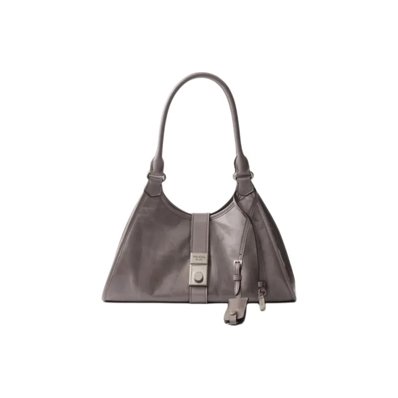 PRADA Calfskin Handbag Medium Size Women's Tin Color-0