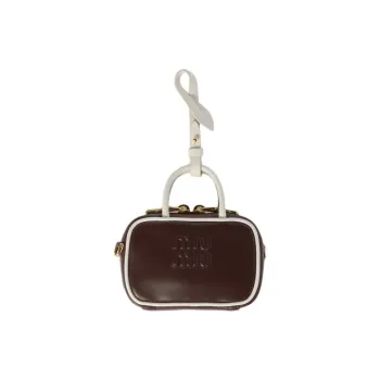 MIU MIU Beau Calfskin Shoulder Bag, Crossbody Bag, Handbag Mini Women's Heather Wood & White