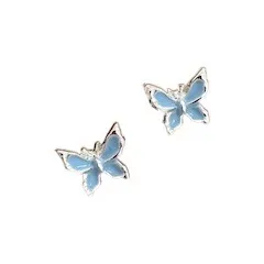 GUDUD 999 Fine Silver Needle Stud Earrings Women's