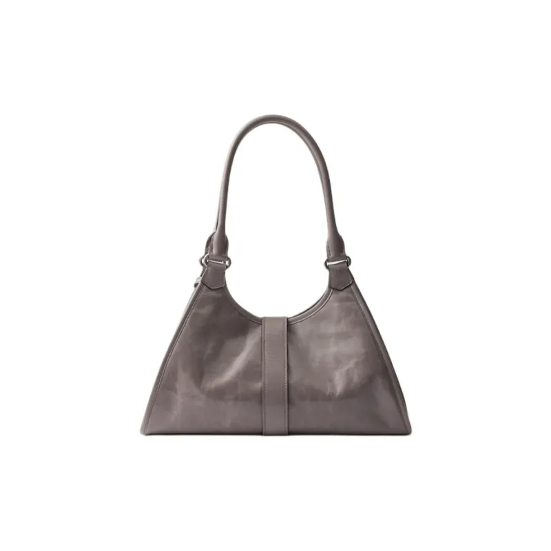 PRADA Calfskin Handbag Medium Size Women's Tin Color-2