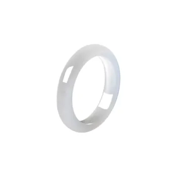 MY WORLD BEGINS AND ENDS WITH YOU Hetian Jade Rings Pale Greenish White Jade Unisex