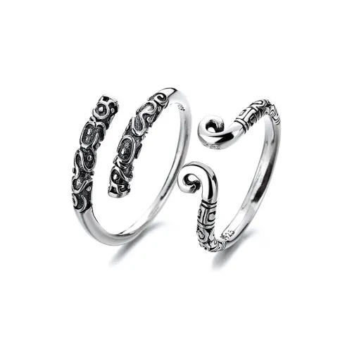 Jade Ink Love Hetian Jade Rings White Jade Unisex