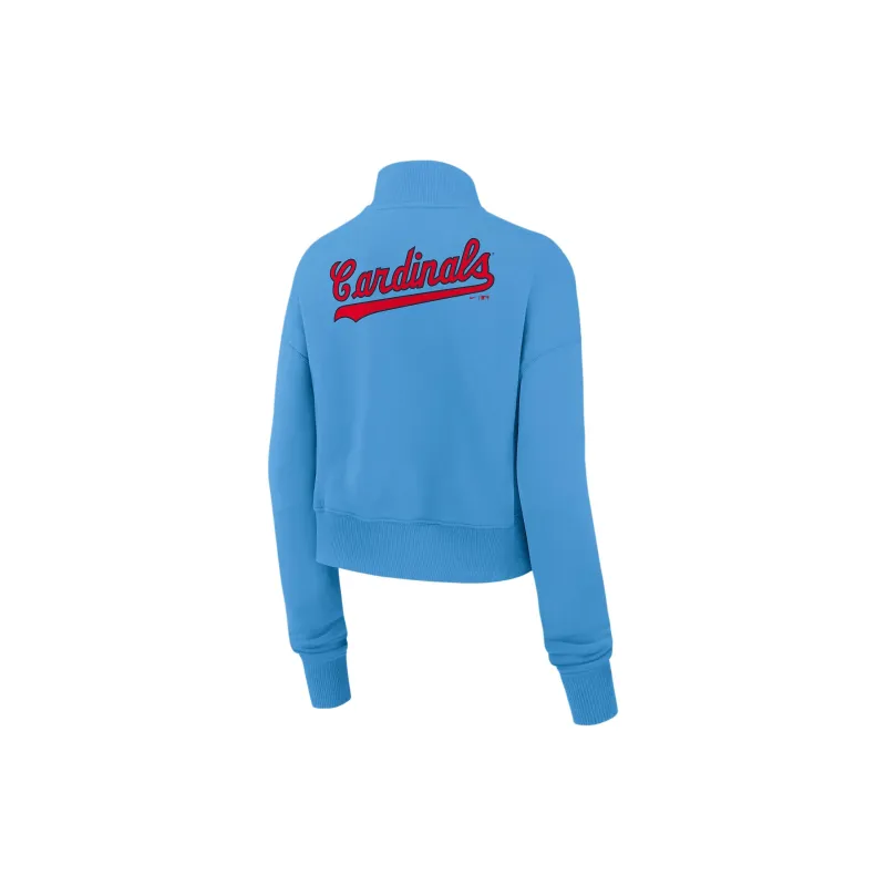 Nike St. Louis Cardinals Cooperstown Phoenix Women's Nike Mlb Cropped 1/2 Zip Crew-1