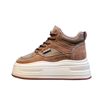 Ruomini Breathable Height Increasing High-Top Skateboard Shoes Women's