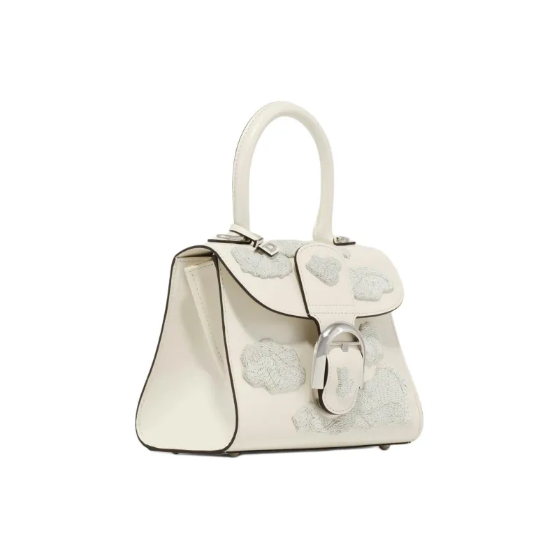 Delvau Brillant Box Calf Calfskin One Shoulder Handbags Mini Women's Ecru-1