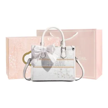 MISS GAIL Artificial Leather Shoulder Bag, Crossbody Bag, Handbag Regular Women's White/Pink/Gray
