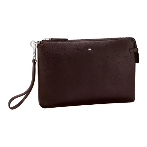 MONTBLANC Leather Clutch Medium Size Men's Brown