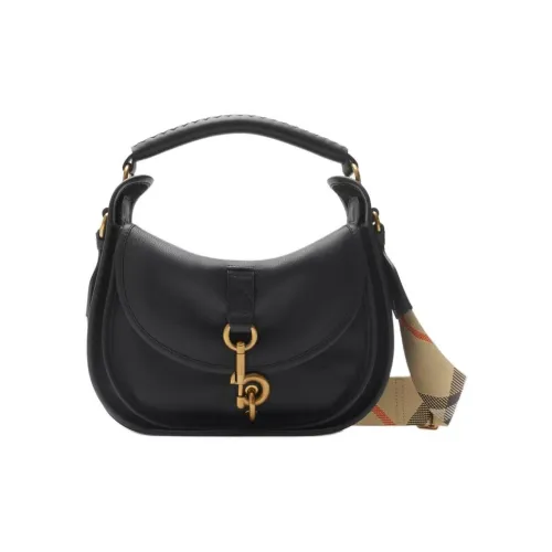 Burberry Calfskin Leather One Shoulder Handbags Small Size Women's Black