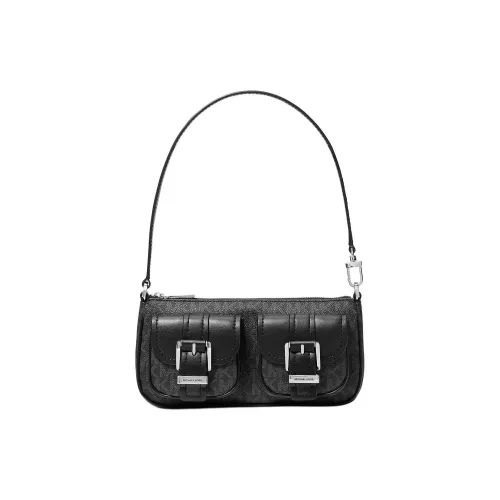 MICHAEL KORS Coated Canvas Shoulder Bag Small Size Women's Black