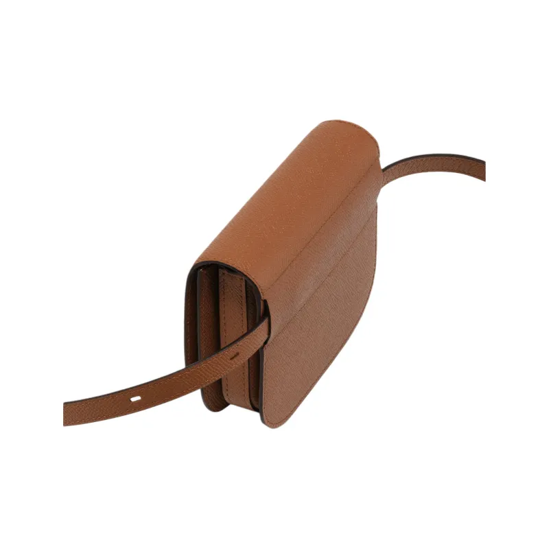Delvau Lingot Alpina Calf Grain Calfskin Shoulder Bag Mini Women's Tan-3