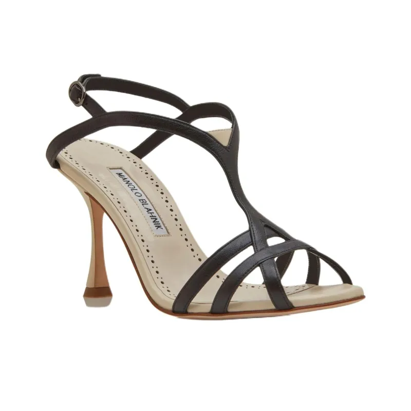 MANOLO BLAHNIK Betgieb Strap Sandals 9cm Women's Black-2