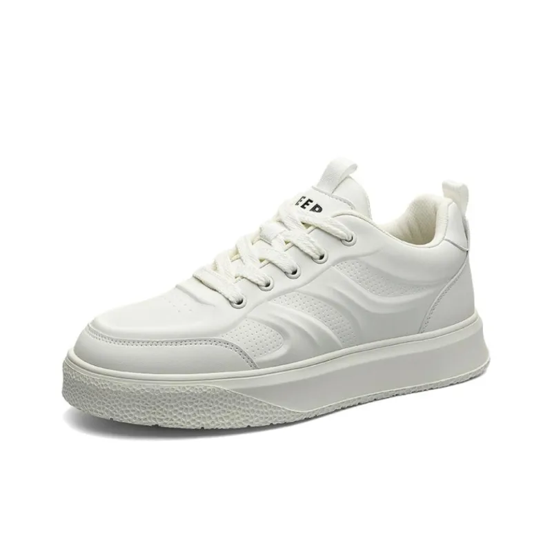 JEEP SPIRIT Abrasion-Resistant Low-Top Skateboard Shoes Men's Polar White-1