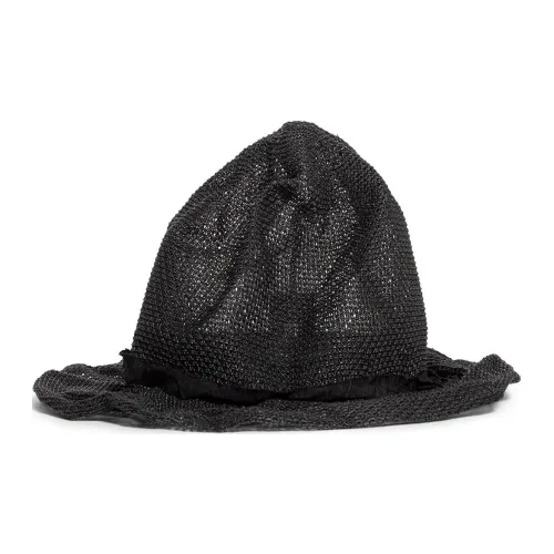 Yohji Yamamoto Paper Polyester Hats & Caps Men's Black