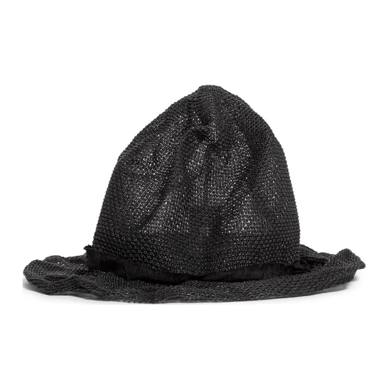 Yohji Yamamoto Paper Polyester Hats & Caps Men's Black-0