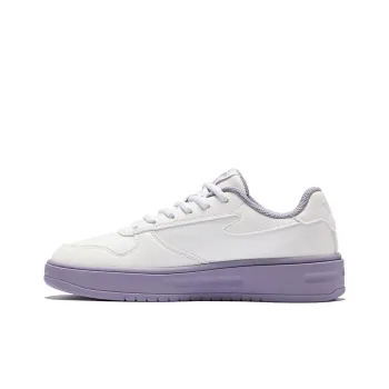 Erke Anti Slip Wear Resistant Low Top Skateboard Shoes Women's White Purple