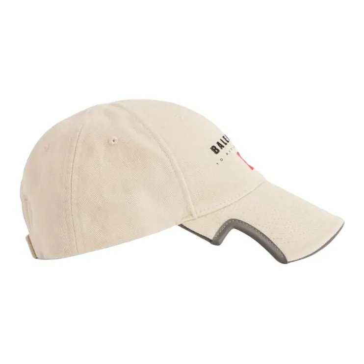 Balenciaga 100% Cotton Twill Polyester Baseball Caps Men's Beige-3
