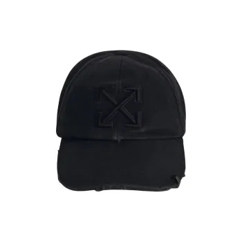 OFF WHITE Logo embroidered Distressed Denim Cap