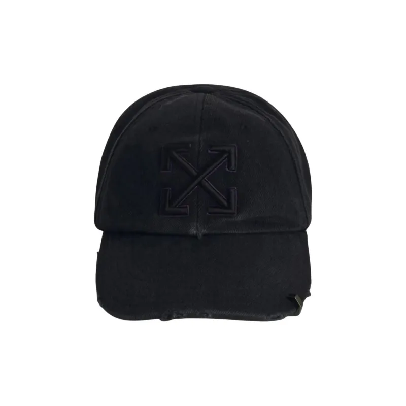 OFF WHITE Logo embroidered Distressed Denim Cap-0