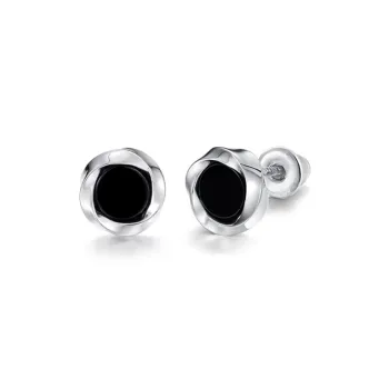 JIACUIYUN Obsidian Stud Earrings Unisex