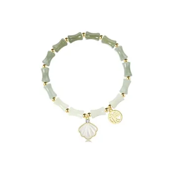 SHARK BABY Bracelets Pale Greenish White Jade Women's