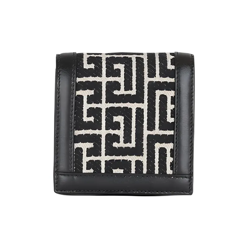 BALMAIN 1945 Leather One Shoulder Crossbody Card Holder Women's Black-3