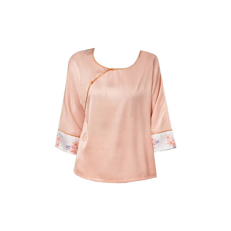 Shanghai Story Pajama Set Women's Pink Oranges-7