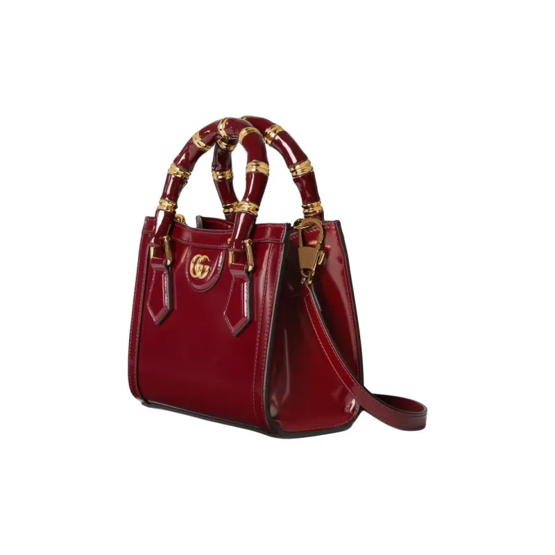 GUCCI Diana Leather Handbag Mini Women's Red-1