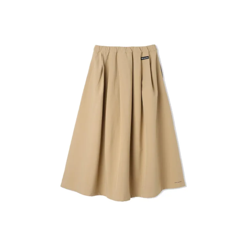 Columbia W Crystal Bend Omni Shield Casual Long Skirt Women's Beach Light Brown-1