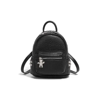 BOBDOG PU Travel Backpack Small Size Unisex Black/Ecru