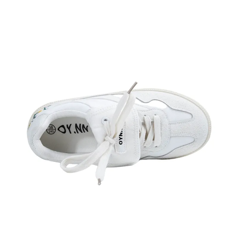 OYNN New Freshman Series Anti-Slip And Wear-Resistant Lightweight Low-Top Skateboard Shoes Women's White-4