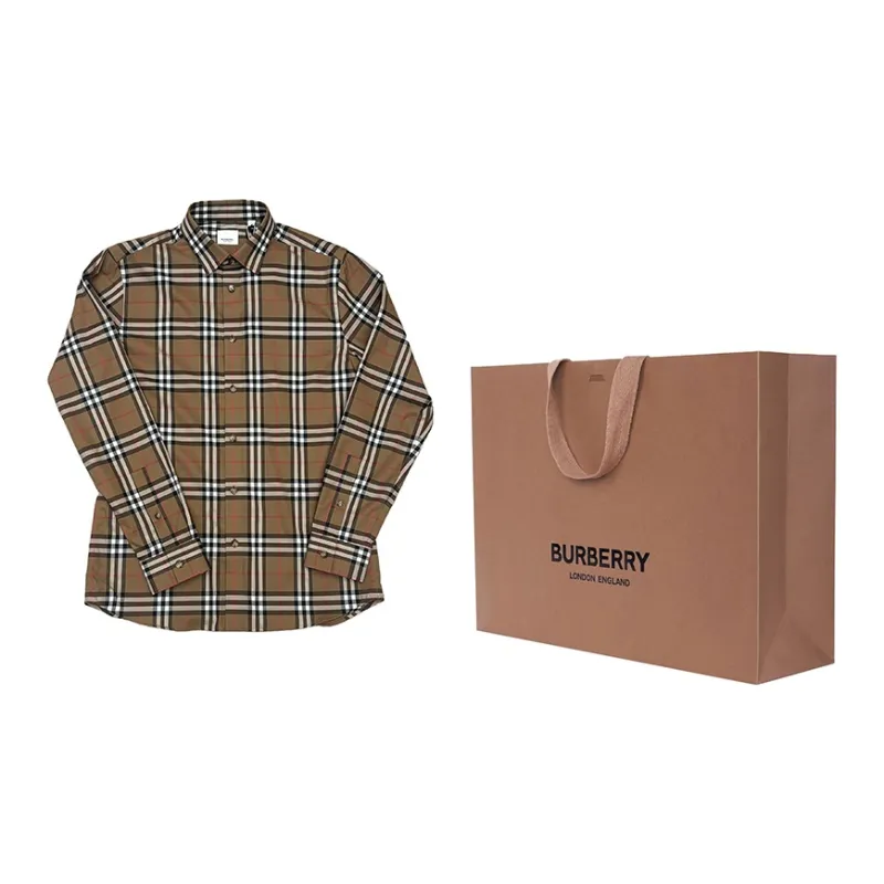 Burberry Shirts Men Brown-1