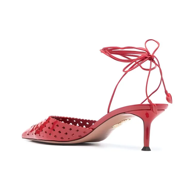 AQUAZZURA Amourose Slim Heel High Heels 5cm Women's Red-3
