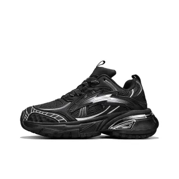 NFL Ultra S Chunky Sneakers Unisex Low Top Black Silver