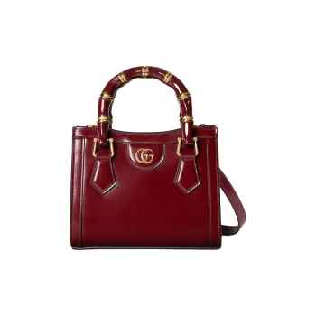 GUCCI Diana Leather Handbag Mini Women's Red