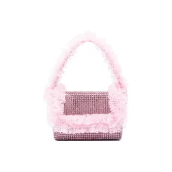 Self portrait Crystal embellished Lace detail Shoulder Bag