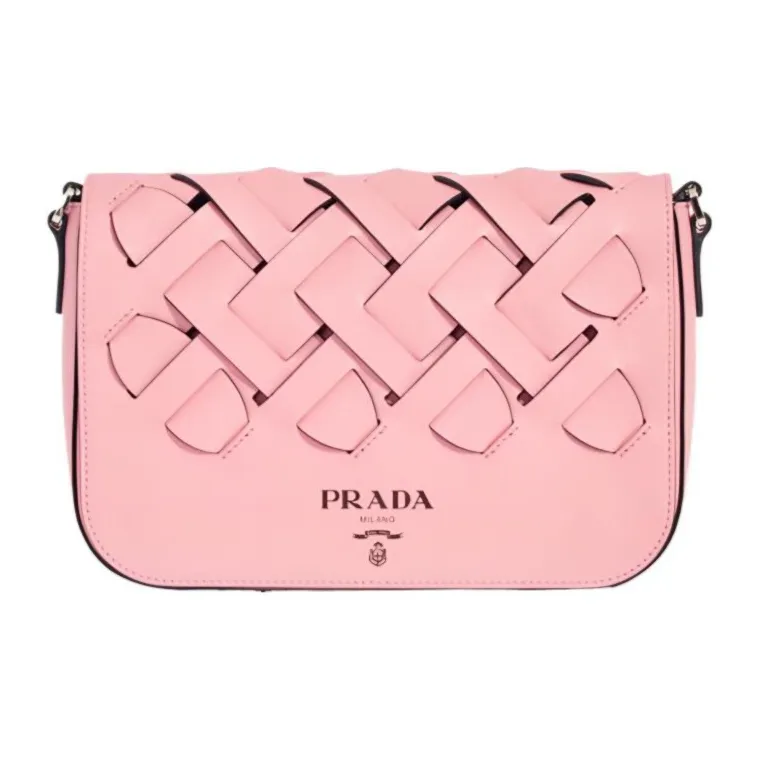 PRADA Leather Shoulder Bag Crossbody Bag Regular Women's Petal Pink/Black-0