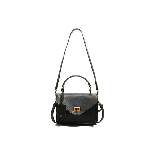 Meow In The Grass PU Shoulder Bag Crossbody Bag Handbag Women's Black/Ecru