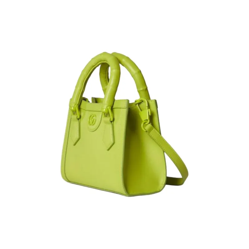 GUCCI Diana Leather Tote Bag, Shopping Bag, One Shoulder Handbag Mini Women's Green-1