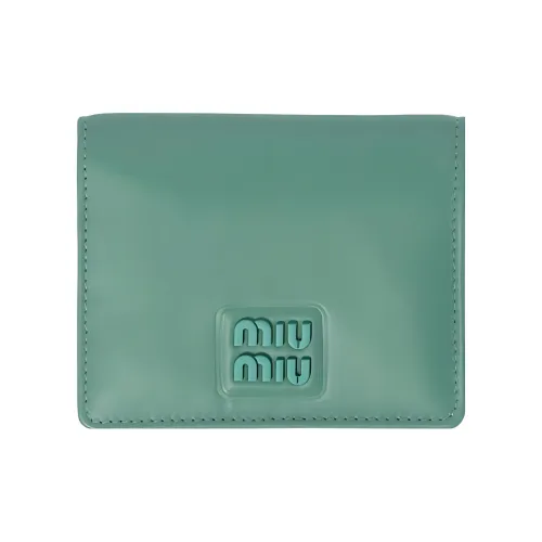 MIU MIU Leather Wallet Small Size Women's Sage Green