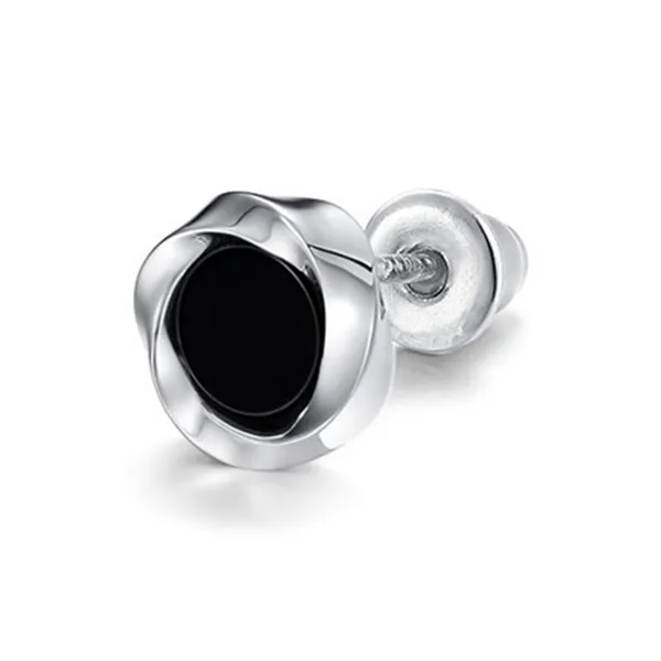 JIACUIYUN Obsidian Stud Earrings Unisex-0