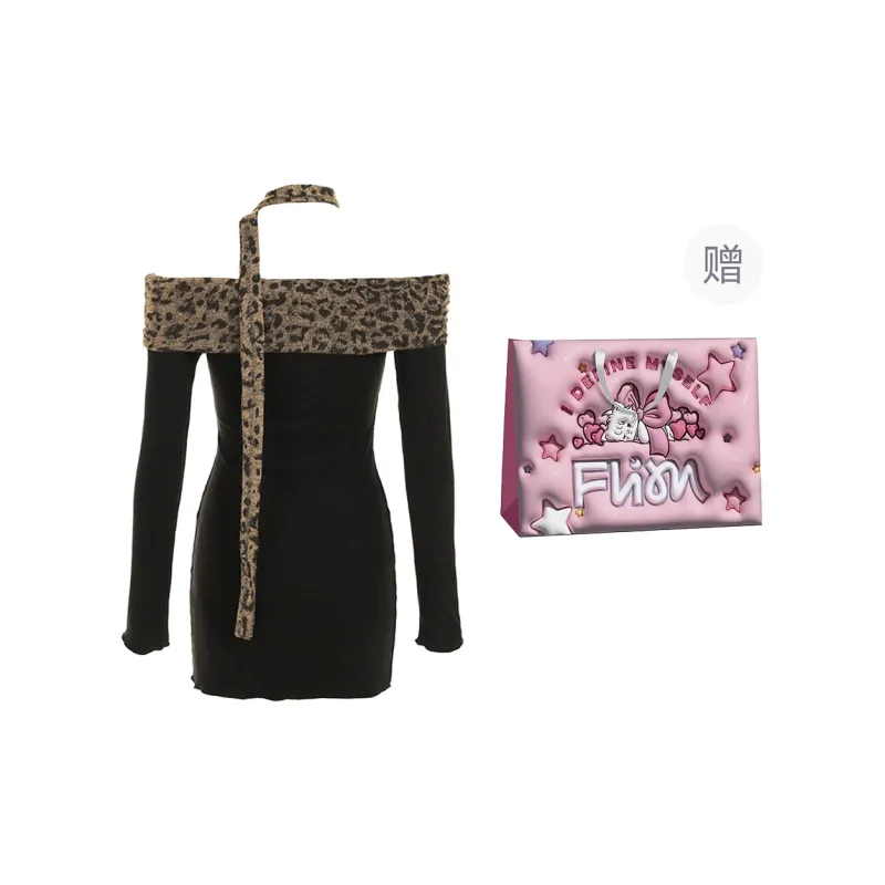 Fashion Long Sleeved Dress Women's Classic Black-3