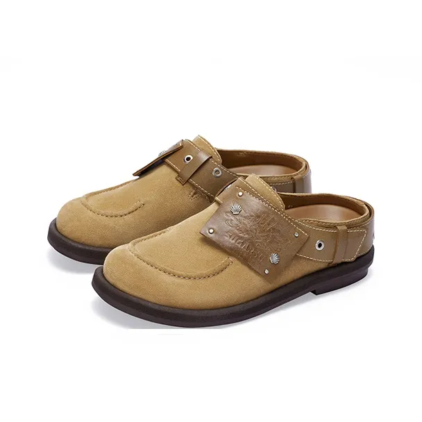 SUGARSU Rubber Sole Abrasion Resistant Slip Resistant Closed Toe Slippers Unisex Khaki-1