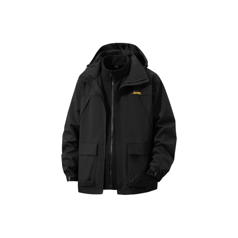Jeep Waterproof And Windproof To Keep Warm Windbreaker Jacket Unisex-4