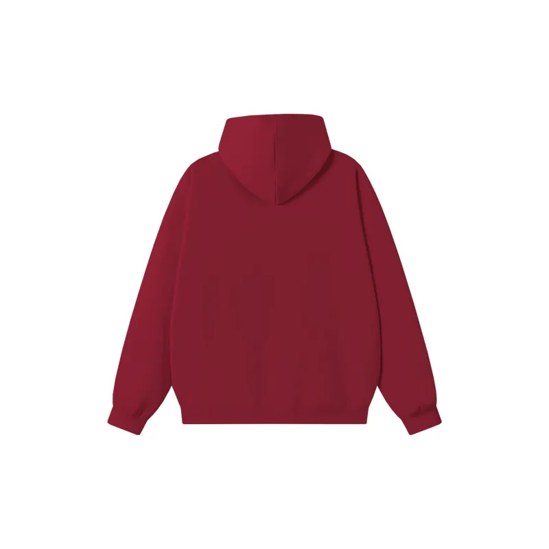 Qnxeey Sweatshirt Unisex Burgundy-1