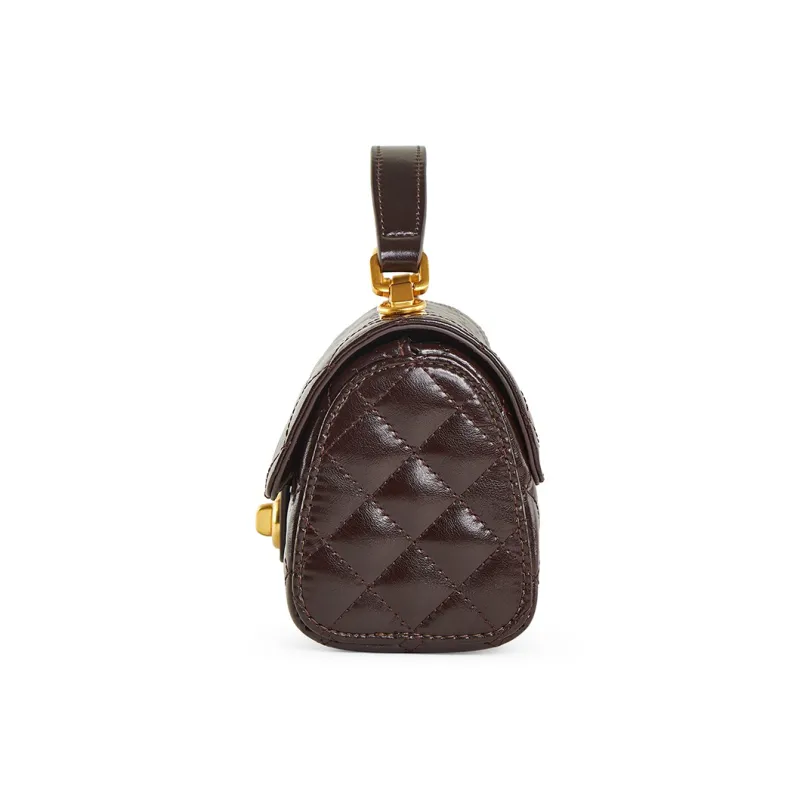 Teenmix Synthetic Leather With Cow Leather Crossbody Bag, Shoulder Bag, Handbag Women's Coffee/Black-13