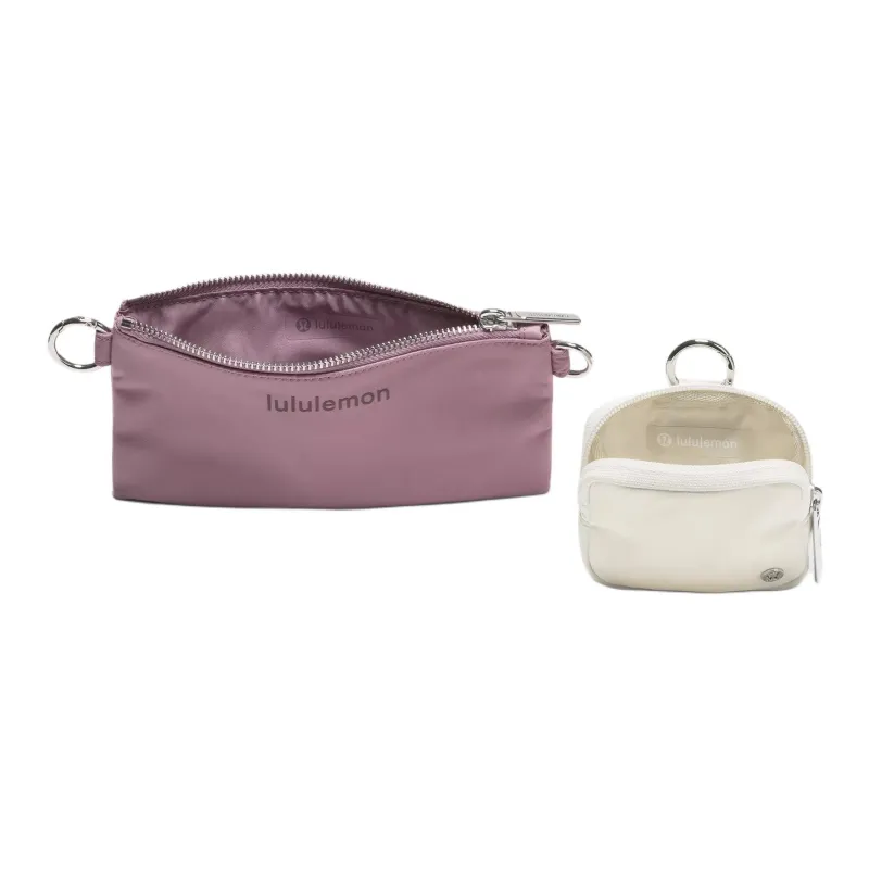 Lululemon Nylon Shoulder Bag, Crossbody Bag Regular Women's Purple & Ivory White-1